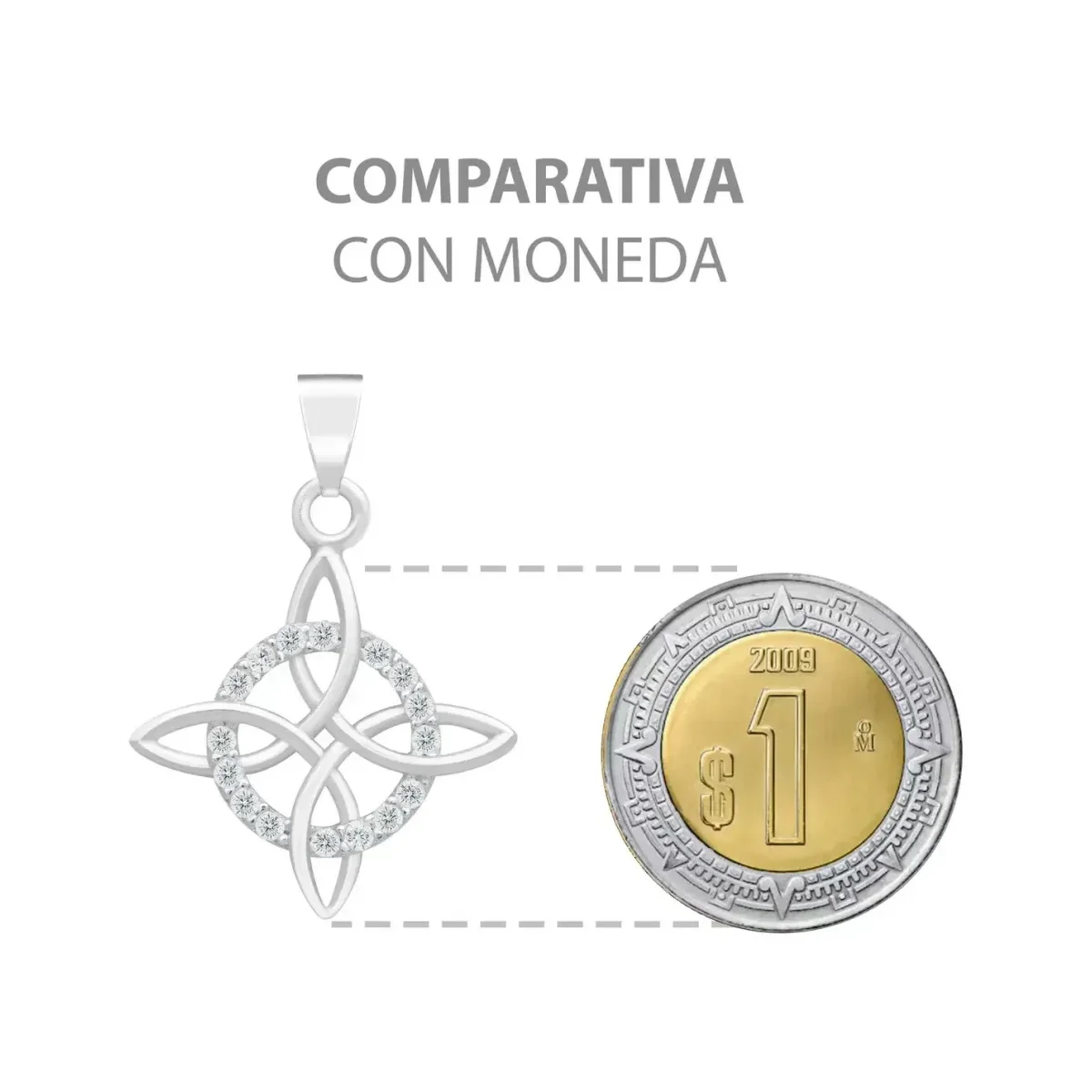 Dije Nudo de Bruja Celta Plata 925 con Zirconia Blanca - Imagen 8