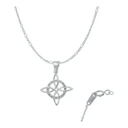 Dije Nudo de Bruja Celta Plata 925 con Zirconia y Cadena Unisex - Imagen 1