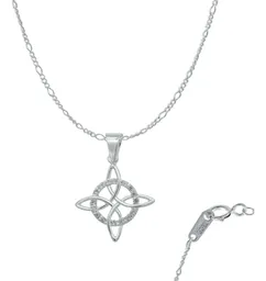 Dije Nudo de Bruja Celta Plata 925 con Zirconia y Cadena Unisex - Imagen 1