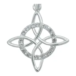 Dije Nudo de Bruja Celta Plata 925 con Zirconia y Cadena Unisex - Imagen 3