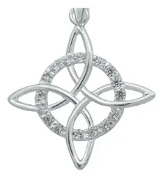 Dije Nudo de Bruja Celta Plata 925 con Zirconia y Cadena Unisex - Imagen 3