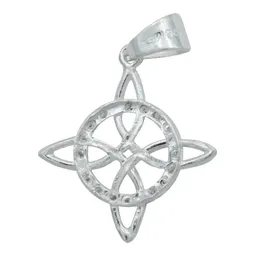 Dije Nudo de Bruja Celta Plata 925 con Zirconia y Cadena Unisex - Imagen 4