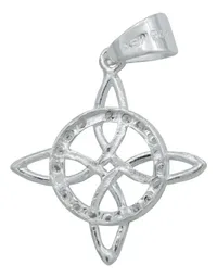 Dije Nudo de Bruja Celta Plata 925 con Zirconia y Cadena Unisex - Imagen 4