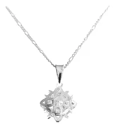 Dije Nudo de Bruja Celta Plata 925 con Zirconia y Cadena - Imagen 1