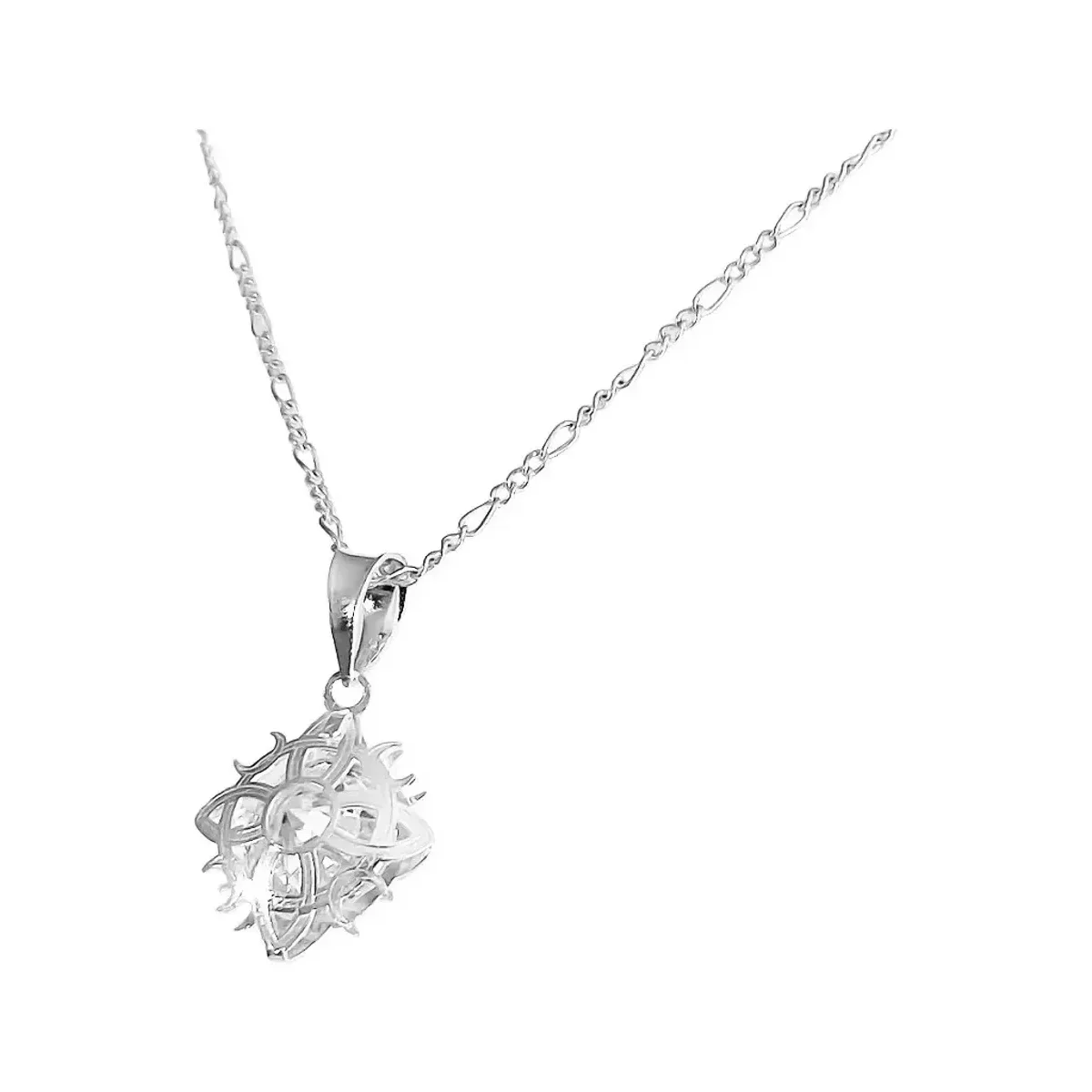 Dije Nudo de Bruja Celta Plata 925 con Zirconia y Cadena - Imagen 2