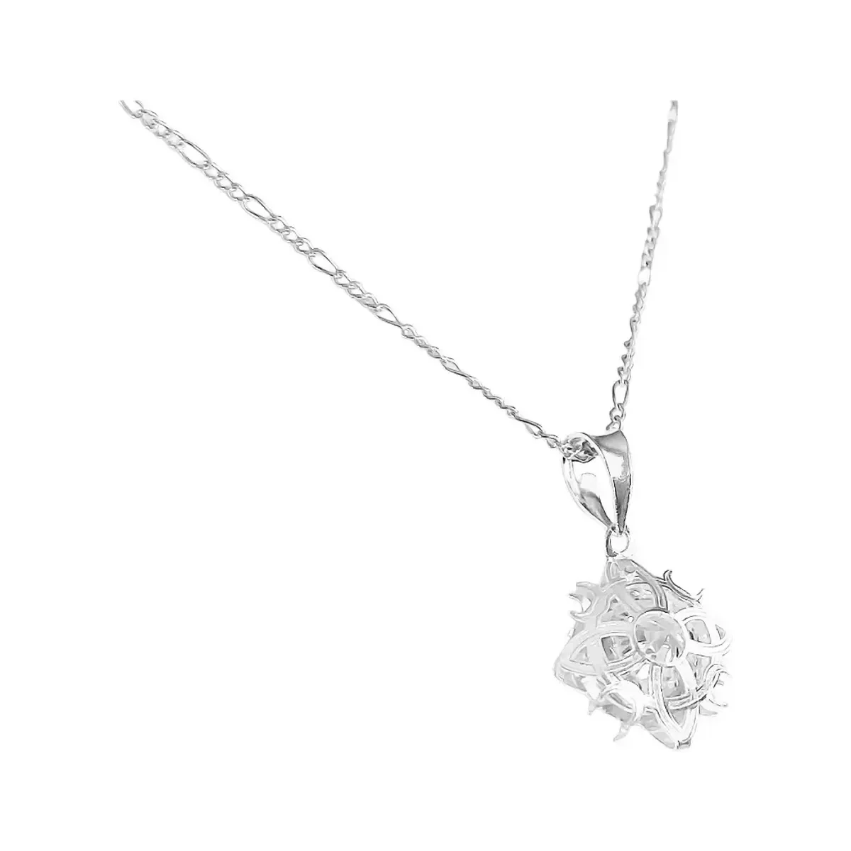 Dije Nudo de Bruja Celta Plata 925 con Zirconia y Cadena - Imagen 3