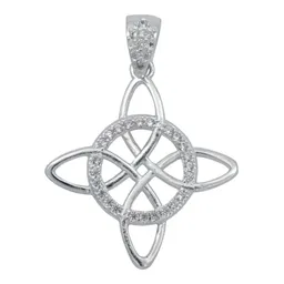 Dije Nudo de Bruja Celta Plata 925 con Zirconia - Imagen 1