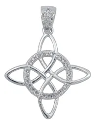 Dije Nudo de Bruja Celta Plata 925 con Zirconia - Imagen 1