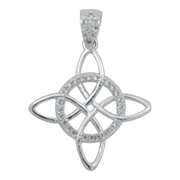 Dije Nudo de Bruja Celta Plata 925 con Zirconia - Imagen 1