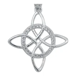 Dije Nudo de Bruja Celta Plata 925 con Zirconia - Imagen 2