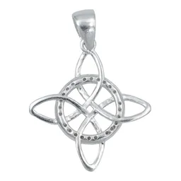 Dije Nudo de Bruja Celta Plata 925 con Zirconia - Imagen 3