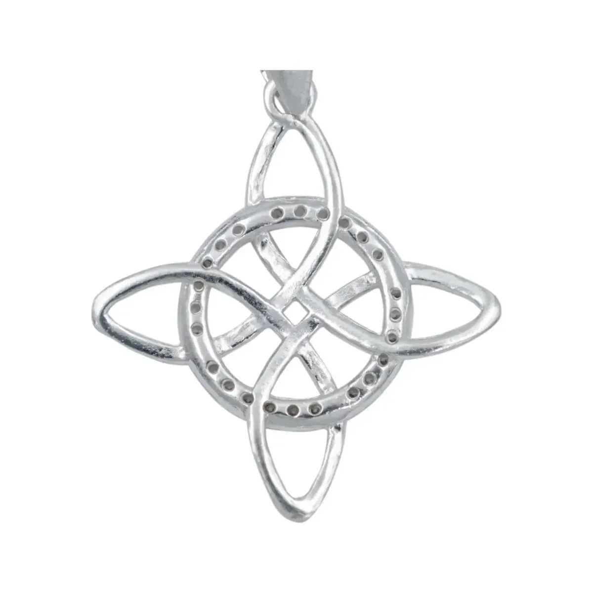 Dije Nudo de Bruja Celta Plata 925 con Zirconia - Imagen 4