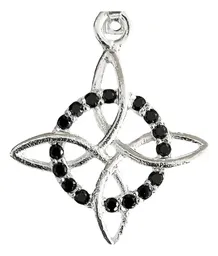 Dije Nudo de Bruja Celta Plata 925 con Zirconias Negras - Imagen 2