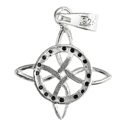 Dije Nudo de Bruja Celta Plata 925 con Zirconias Negras - Imagen 3