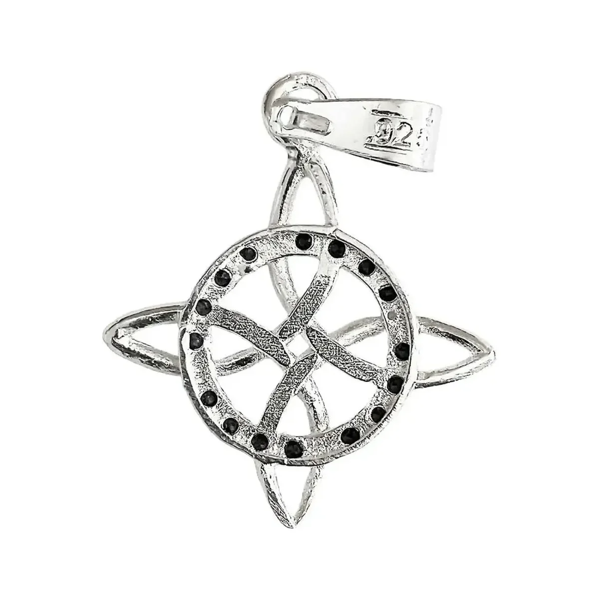 Dije Nudo de Bruja Celta Plata 925 con Zirconias Negras - Imagen 3