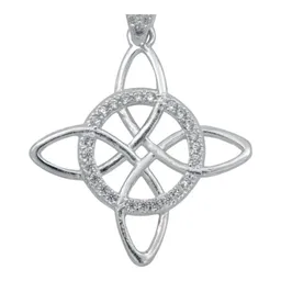 Dije Nudo de Bruja Celta Plata 925 Zirconia con Cadena Barbada - Imagen 3