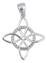 Dije Nudo de Bruja Celta Plata 925 Zirconia con Cadena Barbada - Imagen 4