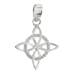 Dije Nudo de Bruja Celta Plata .925 Zirconia para Protección - Imagen 1