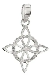 Dije Nudo de Bruja Celta Plata .925 Zirconia para Protección - Imagen 1