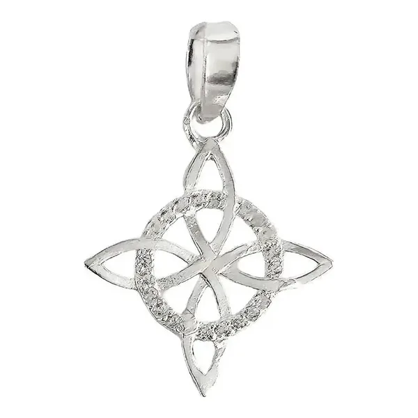 Dije Nudo de Bruja Celta Plata .925 Zirconia para Protección - Imagen 1
