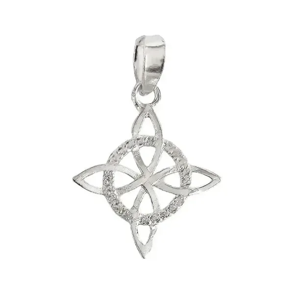 Dije Nudo de Bruja Celta Plata .925 Zirconia para Protección - Imagen 1