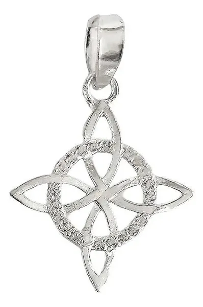 Dije Nudo de Bruja Celta Plata .925 Zirconia para Protección - Imagen 1