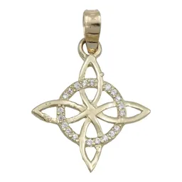Dije Nudo de Bruja de Oro 10k con Zirconia 10 mm - Imagen 1