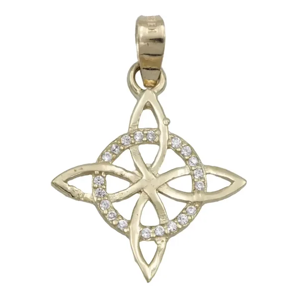 Dije Oro 10k Nudo de Bruja Celta con Zirconia Modelo 2270 - Imagen 1