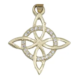 Dije Nudo de Bruja de Oro 10k con Zirconia 10 mm - Imagen 2