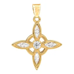 Dije Nudo de Bruja de Oro 10k con Zirconia 28x20 mm - Imagen 1