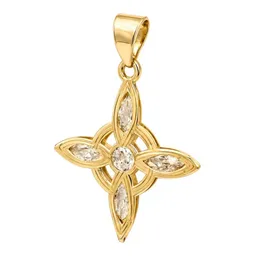 Dije Nudo de Bruja de Oro 10k con Zirconia 28x20 mm - Imagen 3