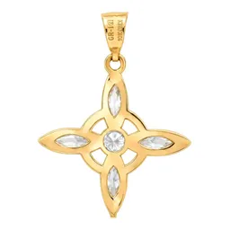 Dije Nudo de Bruja de Oro 10k con Zirconia 28x20 mm - Imagen 5