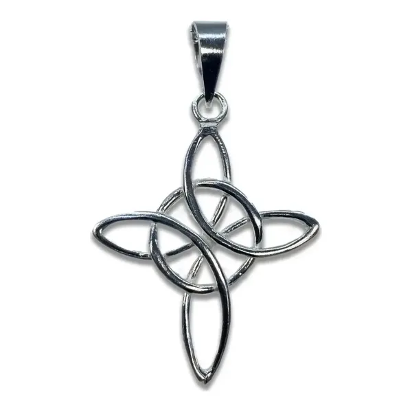 Dije Nudo de Bruja Grande Plata 925 Amuleto Protección Celta Unisex - Imagen 1