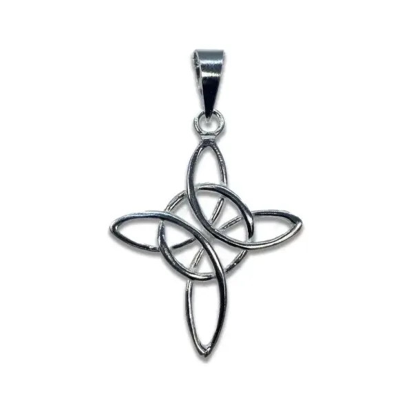 Dije Nudo de Bruja Grande Plata 925 Amuleto Protección Celta Unisex - Imagen 1