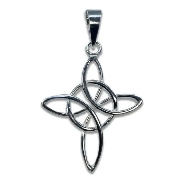 Dije Nudo de Bruja Grande Plata 925 Amuleto Protección Celta Unisex - Imagen 1