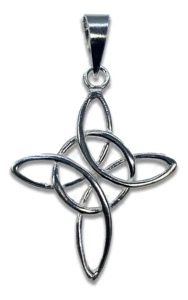 Dije Nudo de Bruja Grande Plata 925 Amuleto Protección Celta Unisex - Imagen 1