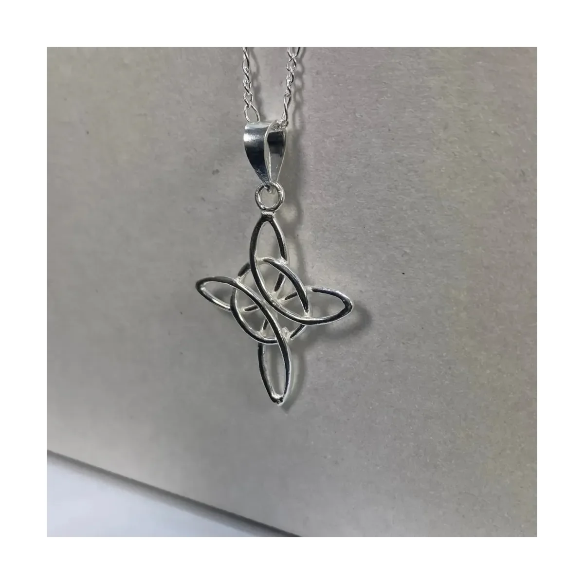 Dije Nudo de Bruja Grande Plata 925 Amuleto Protección Celta Unisex - Imagen 3