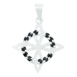 Dije Nudo de Bruja Grande Plata 925 con Zirconia Negra - Imagen 1