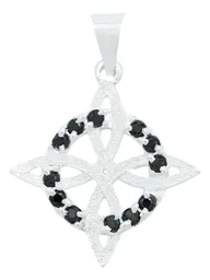 Dije Nudo de Bruja Grande Plata 925 con Zirconia Negra - Imagen 1