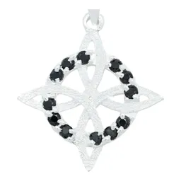 Dije Nudo de Bruja Grande Plata 925 con Zirconia Negra - Imagen 2