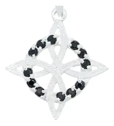 Dije Nudo de Bruja Grande Plata 925 con Zirconia Negra - Imagen 2