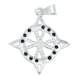 Dije Nudo de Bruja Grande Plata 925 con Zirconia Negra - Imagen 3