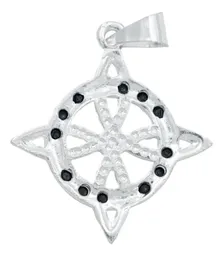 Dije Nudo de Bruja Grande Plata 925 con Zirconia Negra - Imagen 3