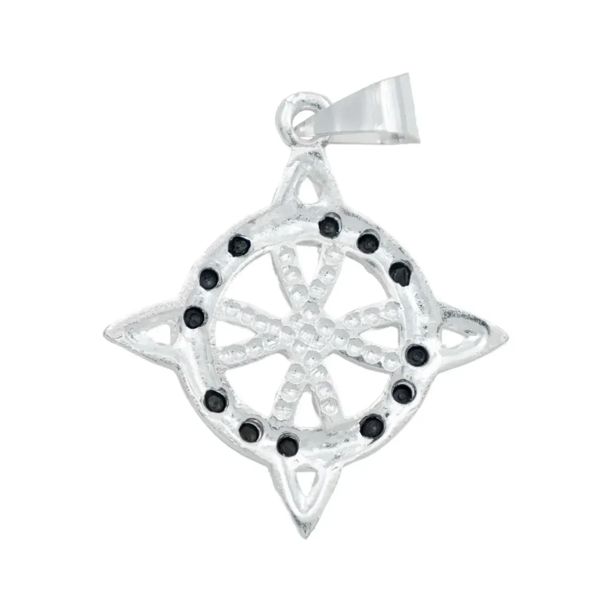 Dije Nudo de Bruja Grande Plata 925 con Zirconia Negra - Imagen 3