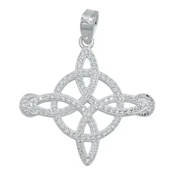 Dije Nudo de Bruja Lunas Plata Ley .925 con Zirconias - Imagen 1