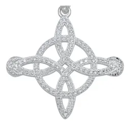 Dije Nudo de Bruja Lunas Plata Ley .925 con Zirconias - Imagen 2