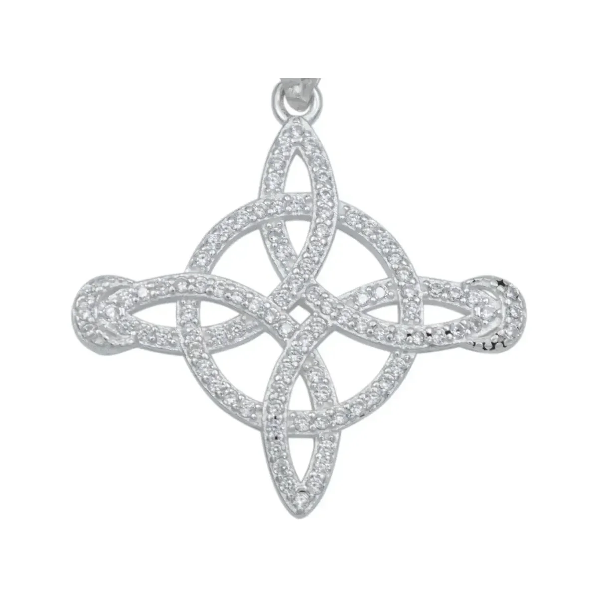 Dije Nudo de Bruja Lunas Plata Ley .925 con Zirconias - Imagen 2