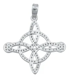 Dije Nudo de Bruja Lunas Plata Ley .925 con Zirconias - Imagen 3