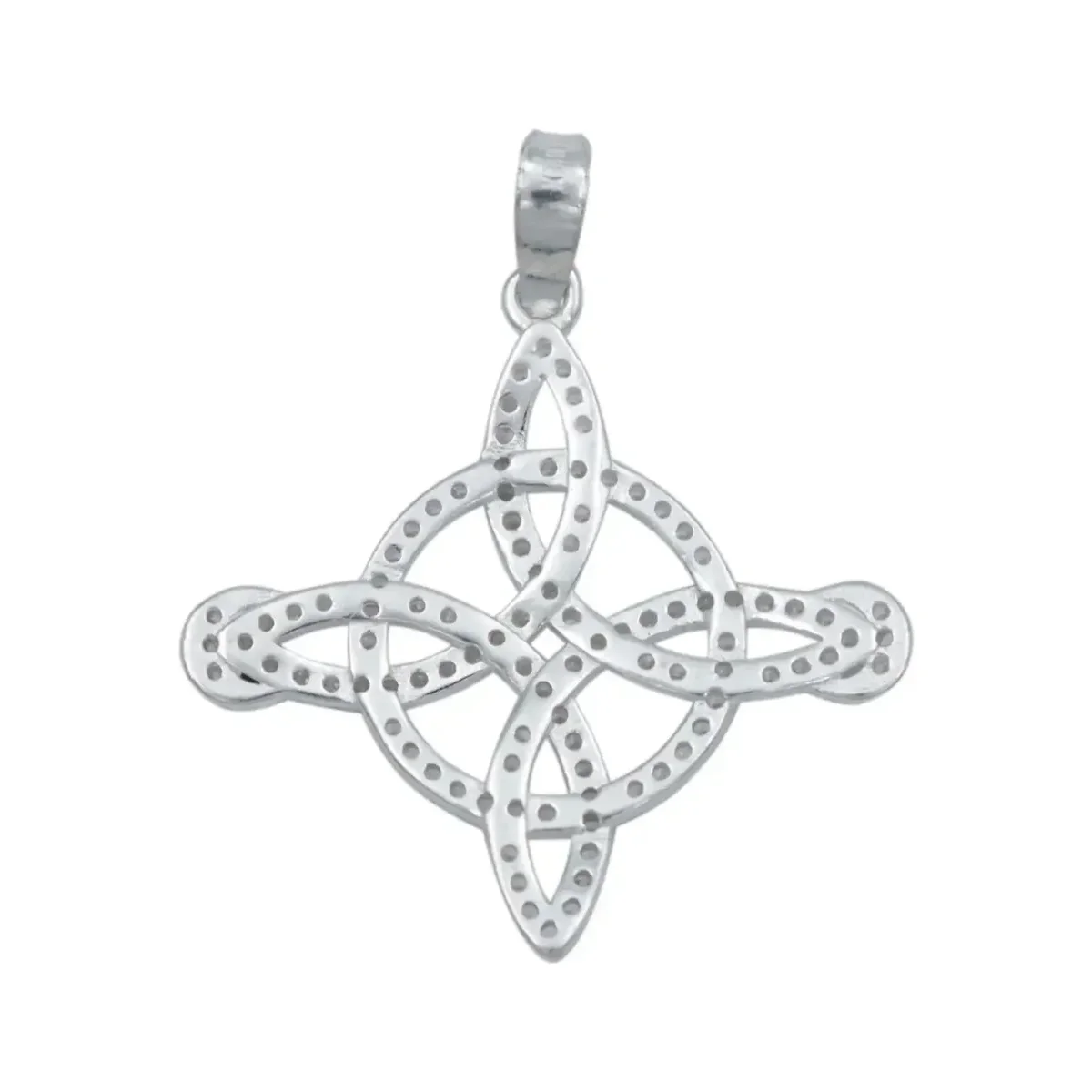 Dije Nudo de Bruja Lunas Plata Ley .925 con Zirconias - Imagen 3