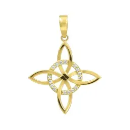 Dije Nudo de Bruja Oro 10k con Zirconia para Mujer - Imagen 1
